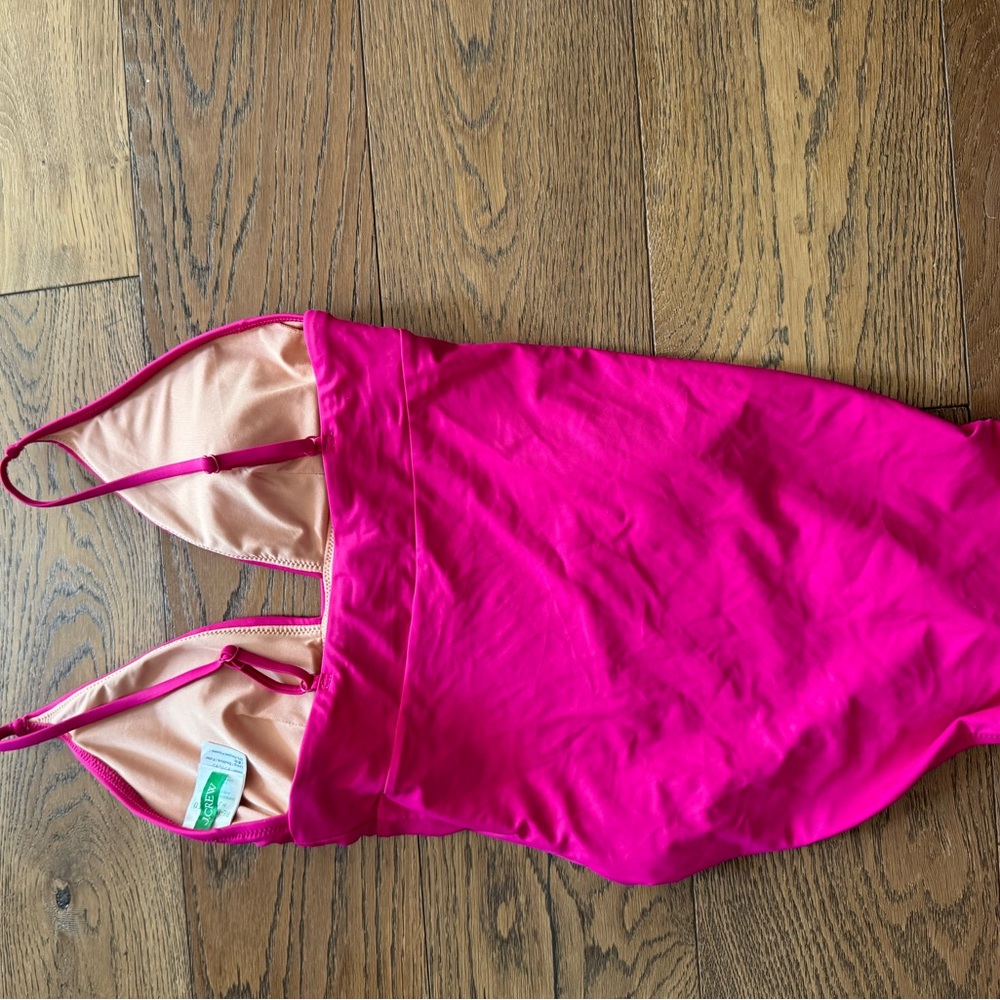 New! J.Crew fuchsia one piece plunge bathing suit size 6 - Picture 4 of 6